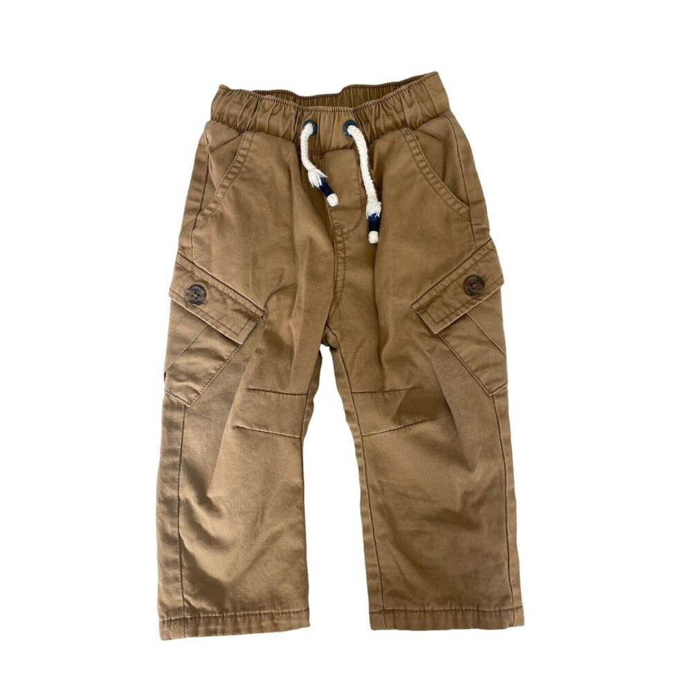 Cat & Jack Brown Khaki Warm lined cargo Pants 12 Months